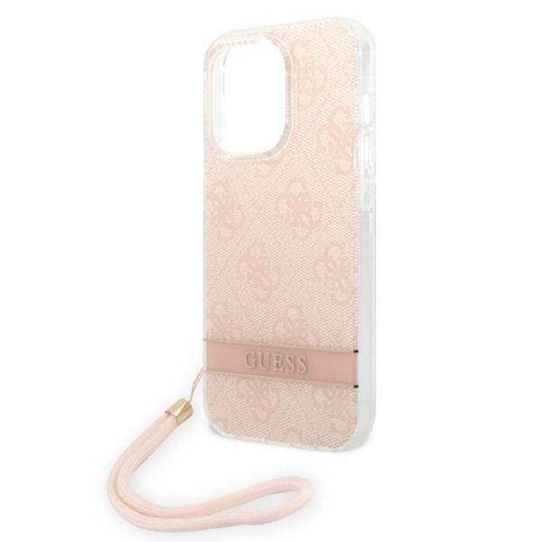 GUESS GUOHCP14LH4STP IPHONE 14 PRO 6.1 "PINK/PINK HARDCASE 4G PRINT STRAP