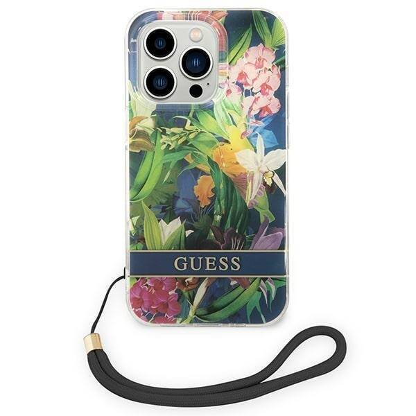 GUESS GUOHCP14LHFLSB IPHONE 14 PRO 6.1 "BLUE/BLUE HARDCASE FLOWER STAP