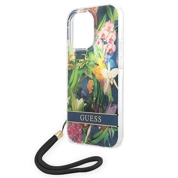 GUESS GUOHCP14LHFLSB IPHONE 14 PRO 6.1 "BLUE/BLUE HARDCASE FLOWER STAP