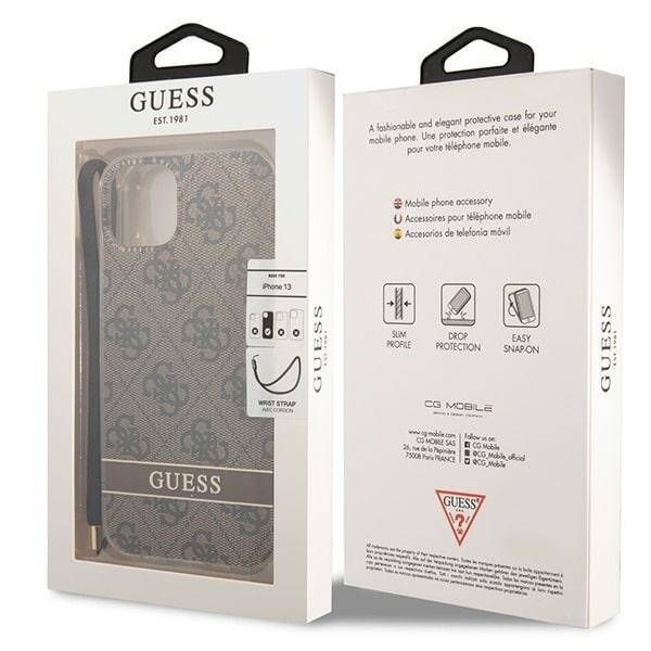 GUESS GUOHCP14SH444 IPHONE 14/15/13 6.1 "BROWN / BROWN HARDCASE 4G PRINT STRAP