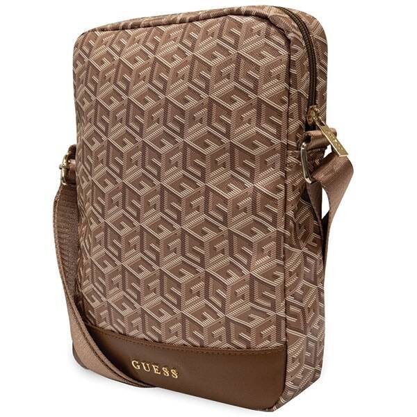 GUESS GUTB10HGCFSEW 10 "BROWN/BROWN GCUBE STRIPE TABLET BAG