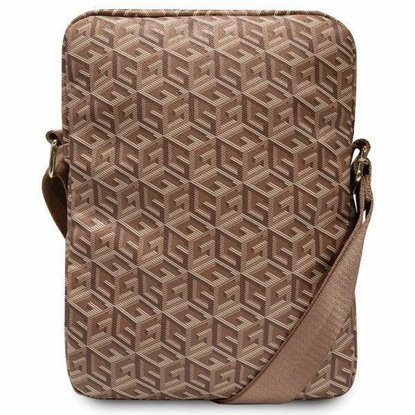 GUESS GUTB10HGCFSEW 10 "BROWN/BROWN GCUBE STRIPE TABLET BAG