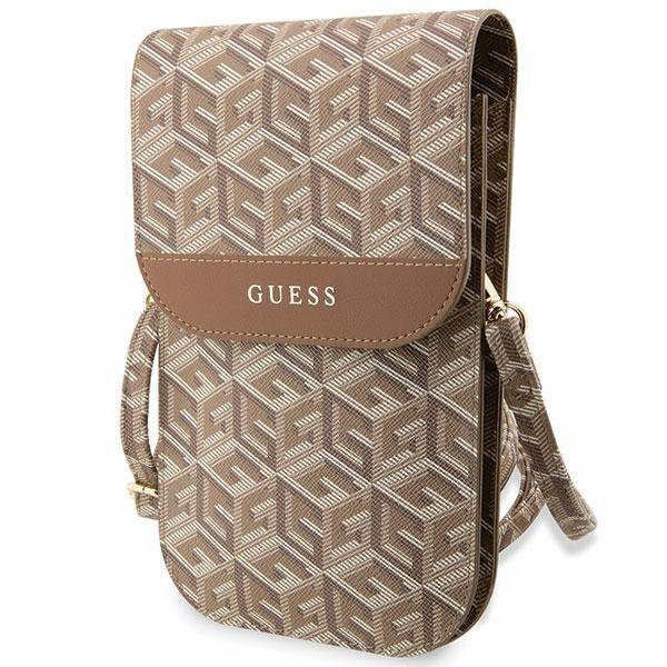 GUESS HANDBAG GUWBHGCFSEW BROWN/BROWN GCUBE STRIPE