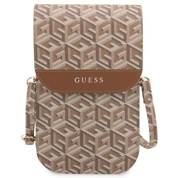 GUESS HANDBAG GUWBHGCFSEW BROWN/BROWN GCUBE STRIPE