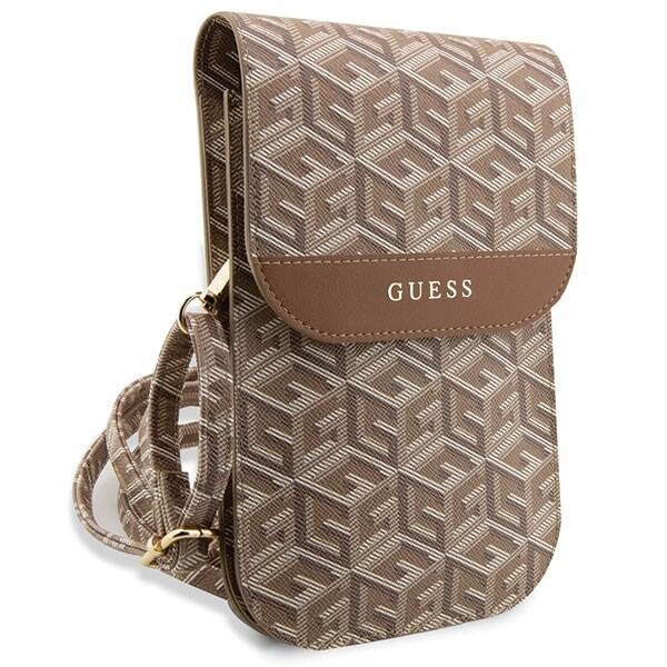 GUESS HANDBAG GUWBHGCFSEW BROWN/BROWN GCUBE STRIPE