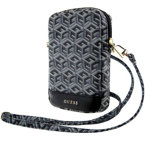 GUESS HANDBAG GUWBZPGCSPGK BLACK/BLACK ZIP GCUBE BOTTOM STRIPE