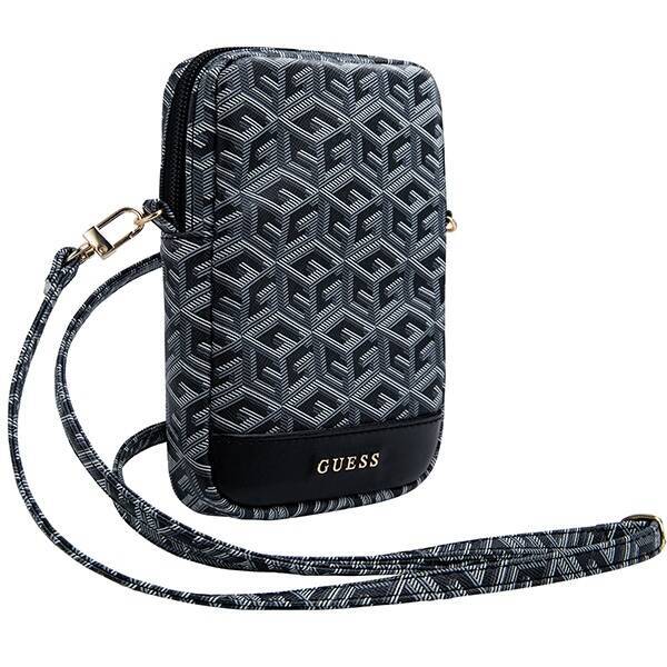 GUESS HANDBAG GUWBZPGCSPGK BLACK/BLACK ZIP GCUBE BOTTOM STRIPE