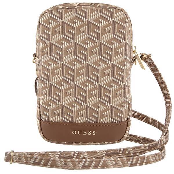 GUESS HANDBAG GUWBZPGCSPGW BROWN/BROWN ZIP GCUBE BOTTOM STRIPE