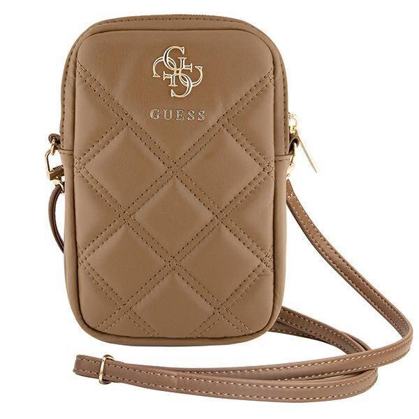 GUESS HANDBAG GUWBZPSQSSGW BROWN/BROWN ZIP QUILTED 4G