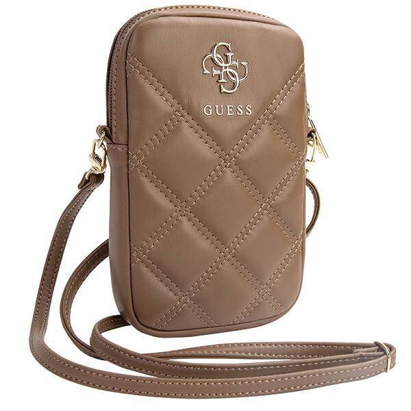 GUESS HANDBAG GUWBZPSQSSGW BROWN/BROWN ZIP QUILTED 4G