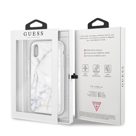 GUESS MARBLE CASE GUHCI61PCUMAWH IPHONE XR WHITE