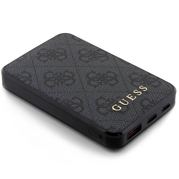 GUESS POWERBANK 15W GUPB5LP4EGKA 5000MAH BLACK/BLACK 4G LEATHER METAL LOGO