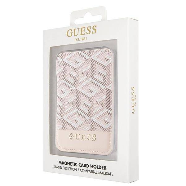 GUESS WALLET CARD SLOT GUWMSHGCFSEP MAGSAFE GCUBE STRIPE PINK/PINK