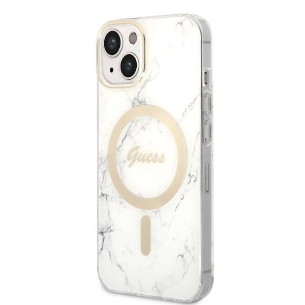 GUSS GUBPP14SHMEACSHSH CASE+ CHARGER IPHONE 14/15/13 6.1 "BIAŁY / WHITE HARD CASE MARBLE MAGSAFE