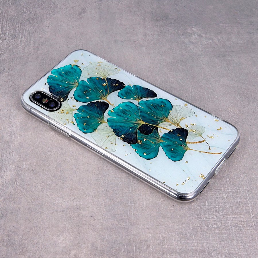 Gold Glam overlay for iPhone 15 6.1 "leaves