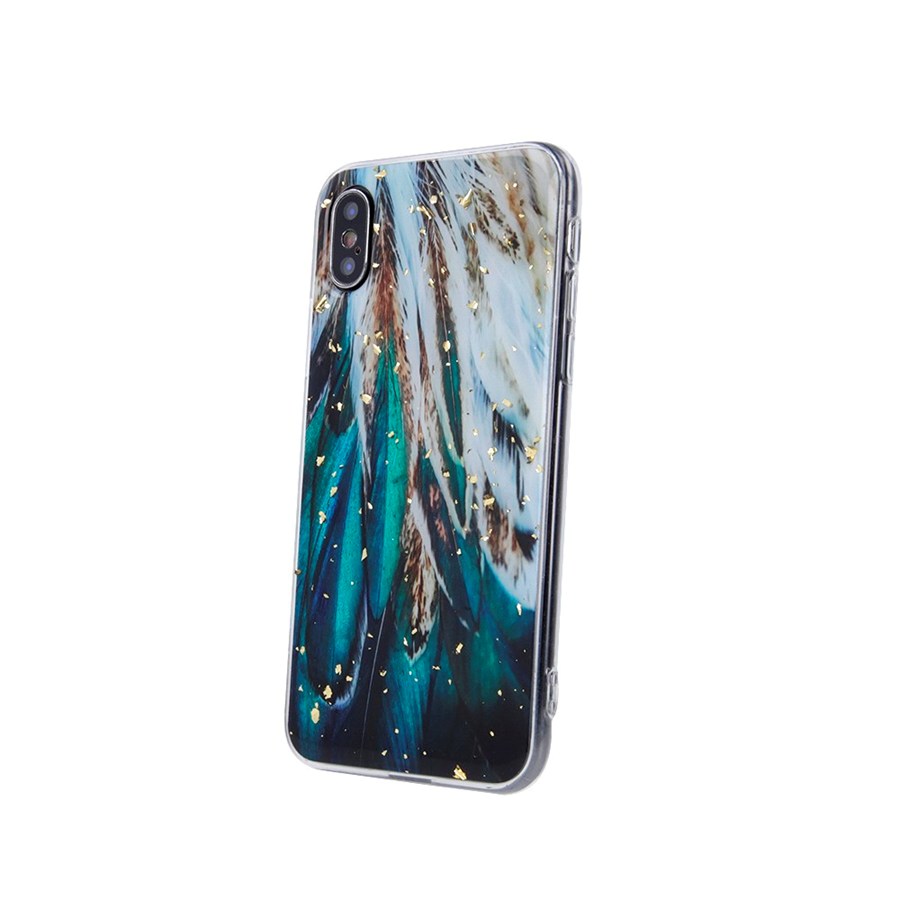 Gold Glam overlay for samsung galaxy a32 4g feathers