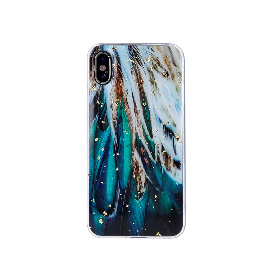 Gold Glam overlay for samsung galaxy a32 4g feathers