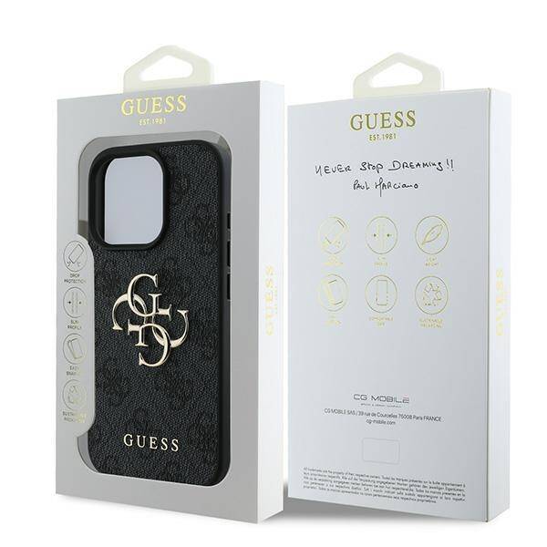 Guess GUHCP16L4GMGGR iPhone 16 Pro 6.3" czarny/black hardcase 4G Big Logo