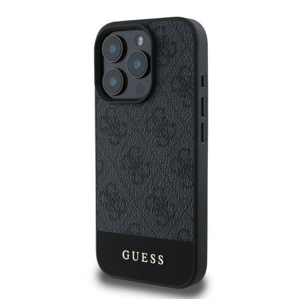 Guess GUHCP16LG4GLGR iPhone 16 Pro szary/grey HC PC/TPU 4G PU Bottom Stripe