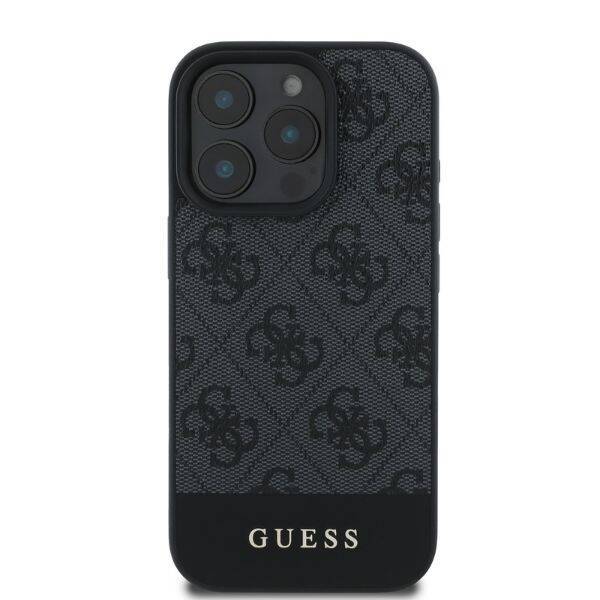 Guess GUHCP16LG4GLGR iPhone 16 Pro szary/grey HC PC/TPU 4G PU Bottom Stripe