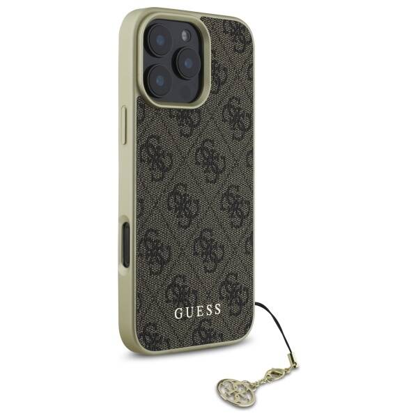 Guess GUHCP16LGF4GBR iPhone 16 Pro 6.3"   brązowy/brown hardcase 4G Charms Collection