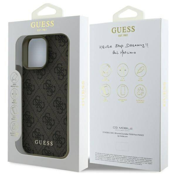 Guess GUHCP16LGF4GBR iPhone 16 Pro 6.3"   brązowy/brown hardcase 4G Charms Collection