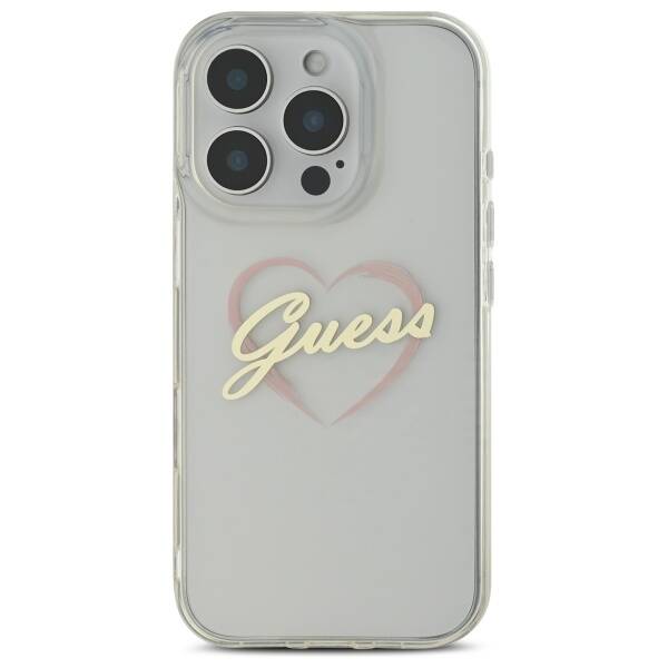 Guess GUHCP16LHCHGSPT iPhone 16 Pro 6.3" przeźroczysty/transparent hardcase IML Heart