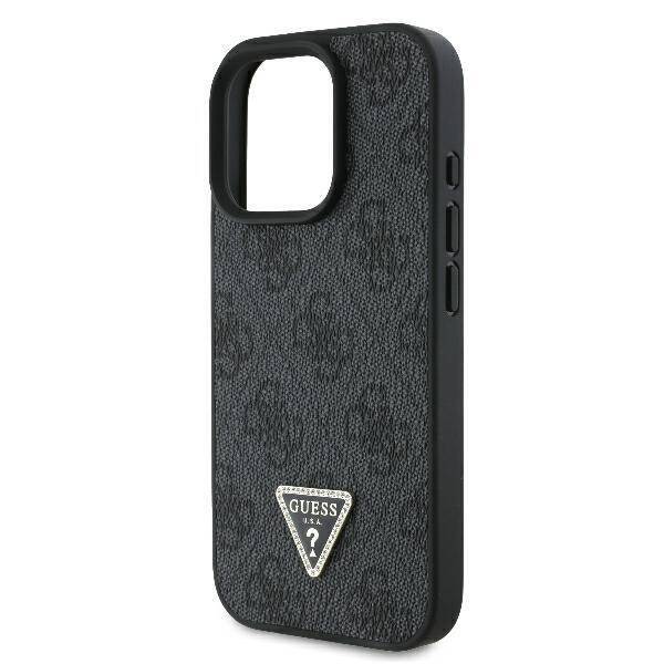 Guess GUHCP16LP4TDPK iPhone 16 Pro 6.3" czarny/black hardcase Leather 4G Triangle Strass MagSafe