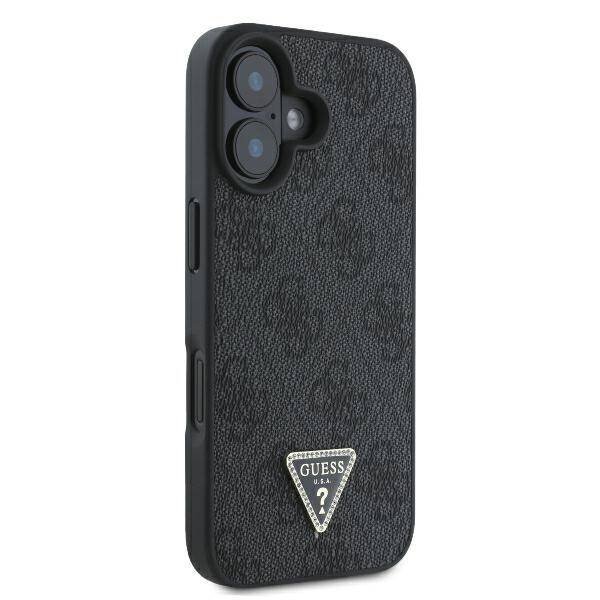 Guess GUHCP16MP4TDPK iPhone 16 Plus 6.7" czarny/black hardcase Leather 4G Triangle Strass MagSafe