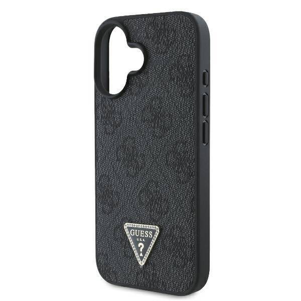 Guess GUHCP16MP4TDPK iPhone 16 Plus 6.7" czarny/black hardcase Leather 4G Triangle Strass MagSafe