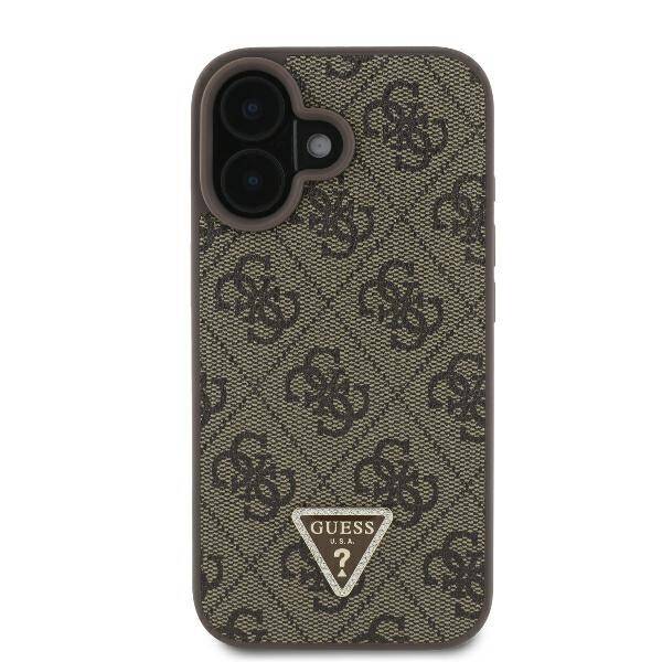 Guess GUHCP16MP4TDPW iPhone 16 Plus 6.7" brązowy/brown hardcase Leather 4G Triangle Strass MagSafe