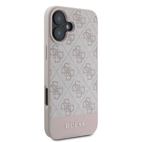 Guess GUHCP16SG4GLPI iPhone 16 różowy/pink HC 4G PU Bottom Stripe