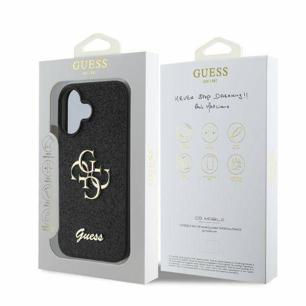 Guess GUHCP16SHG4SGK iPhone 16 6,1" czarny/black HC Fixed Glitter Big 4G