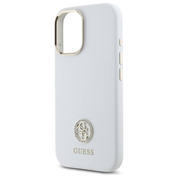 Guess GUHCP16SM4DGPH iPhone 16 6.1"       biały/white hardcase Silicone Logo Strass 4G