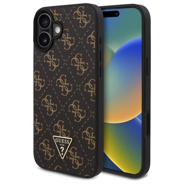 Guess GUHCP16SPG4GPK iPhone 16 6.1" czarny/black hardcase New 4G Triangle