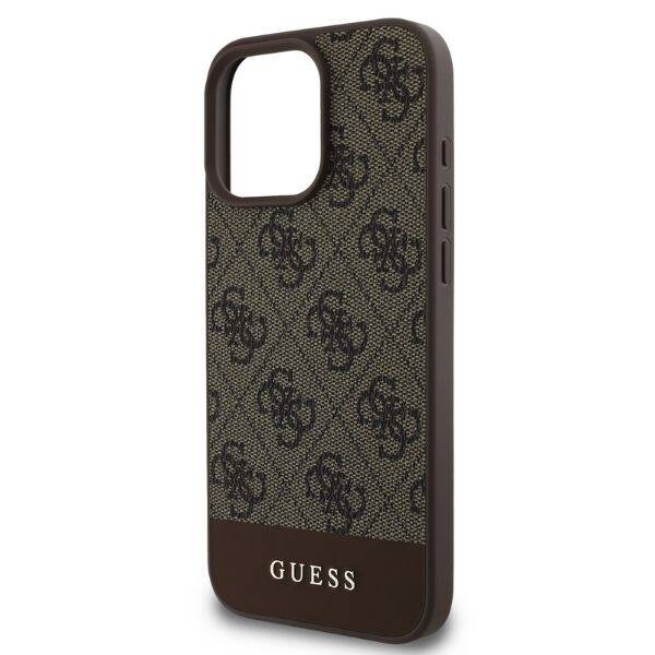 Guess GUHCP16XG4GLBR iPhone 16 Pro Max brązowy/brown HC PC/TPU 4G PU Bottom Stripe