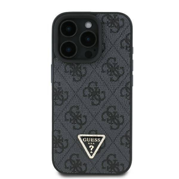 Guess GUHCP16XP4TDSCPK iPhone 16 Pro Max 6.9" czarny/black hardcase Leather Metal Logo Strass Crossbody