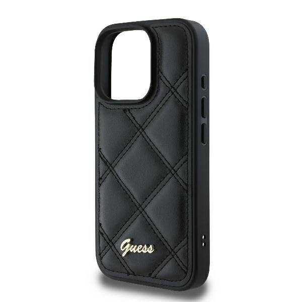 Guess GUHCP16XPSQSQSK iPhone 16 Pro Max 6.9" czarny/black hardcase Quilted Metal Logo