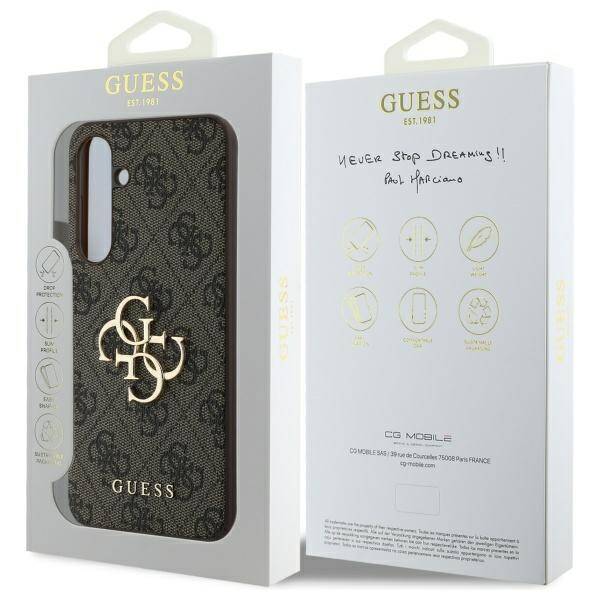 Guess GUHCS24FE4GMGBR S24 FE S721         brązowy/brown hardcase 4G Big Metal Logo