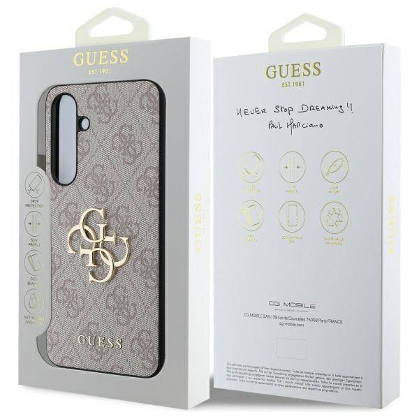 Guess GUHCS24FE4GMGPI S24 FE S721         różowy/pink hardcase 4G Big Metal Logo