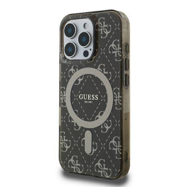 Guess GUHMP16LH4DTEW iPhone 16 Pro 6.3" brązowy/brown hardcase IML 4G Background MagSafe