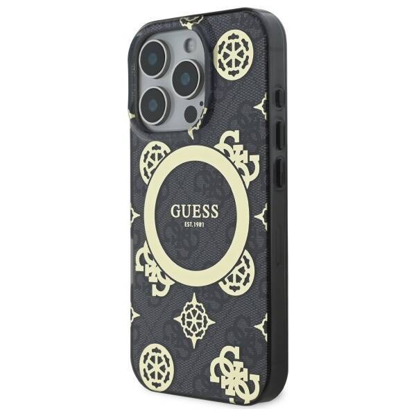 Guess GUHMP16LH4PYEEK iPhone 16 Pro 6.3"  czarny/black hardcase IML Peony On 4G Background MagSafe