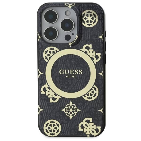 Guess GUHMP16LH4PYEEK iPhone 16 Pro 6.3"  czarny/black hardcase IML Peony On 4G Background MagSafe