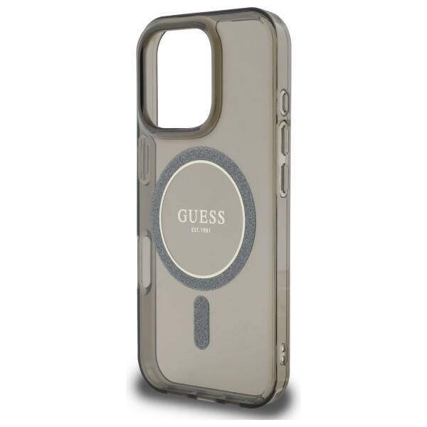 Guess GUHMP16LHFGEREK iPhone 16 Pro 6.3"  czarny/black hardcase IML Glitter Circle MagSafe