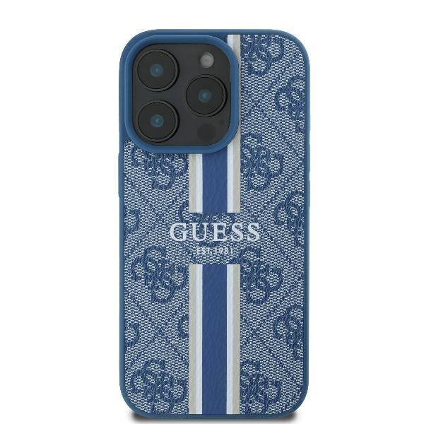 Guess GUHMP16LP4RPSB iPhone 16 Pro 6.3" niebieski/blue hardcase 4G Printed Stripes MagSafe