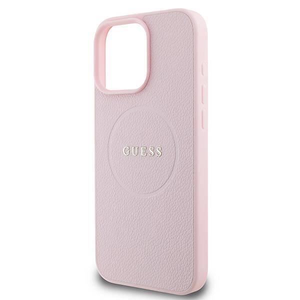 Guess GUHMP16LPGHSMMP iPhone 16 Pro 6.3" różowy/pink hardcase Grained Ring MagSafe