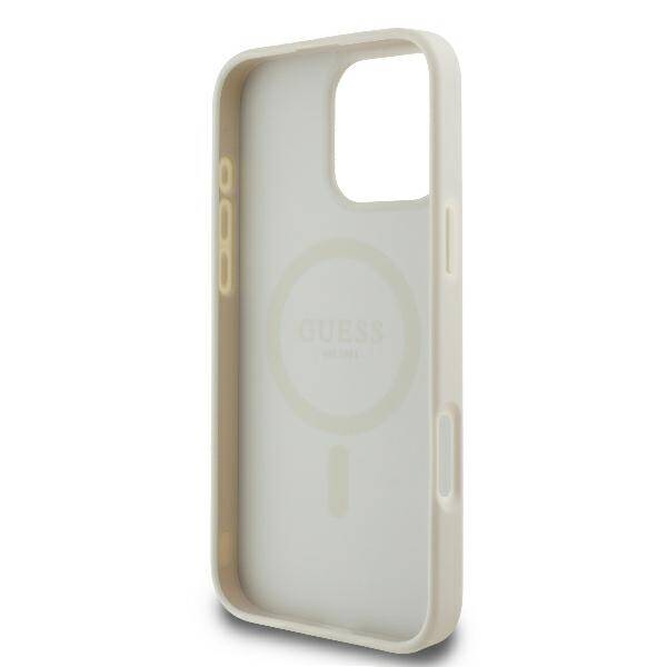 Guess GUHMP16LPGPYSH iPhone 16 Pro 6.3" biały/white hardcase Peony Script Logo MagSafe