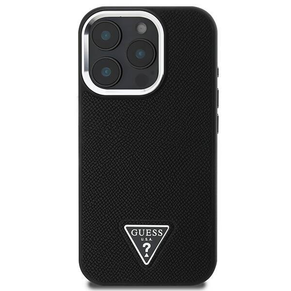 Guess GUHMP16LPGTSPSK iPhone 16 Pro 6.3" czarny/black hardcase Grained Triangle MagSafe