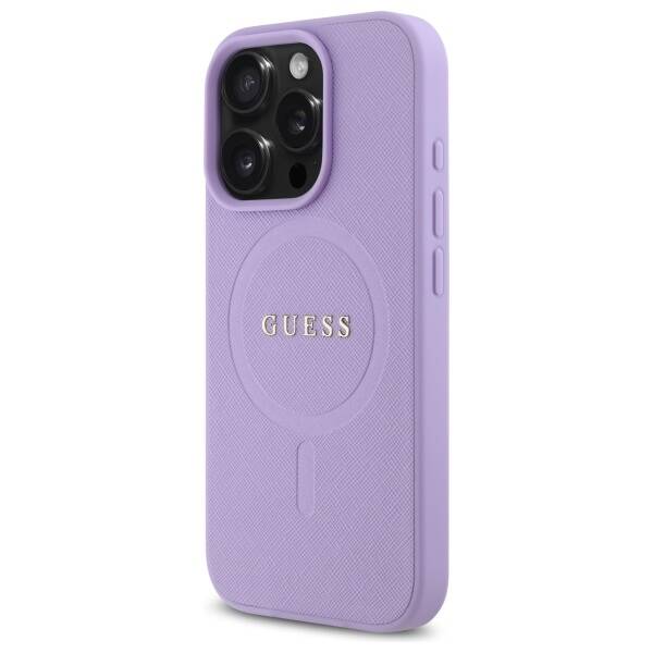 Guess GUHMP16LPSAHMCU iPhone 16 Pro 6.3"  fioletowy/purple hardcase Saffiano MagSafe