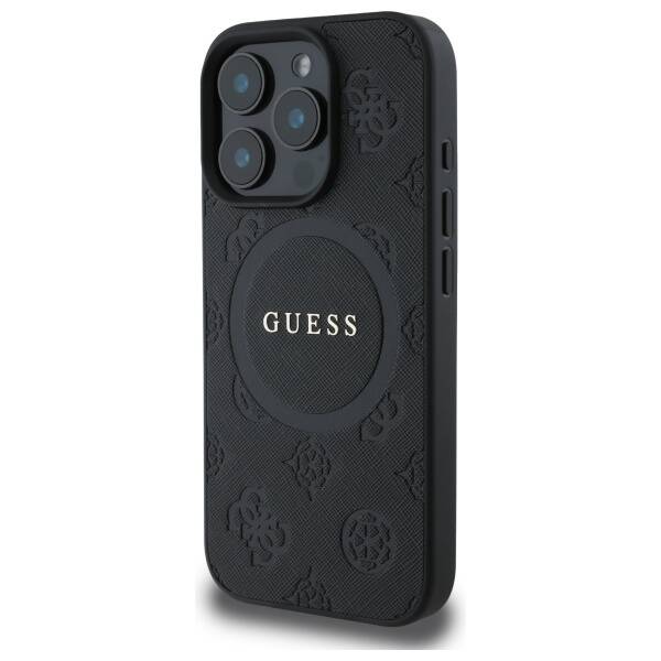 Guess GUHMP16LPSAPSMEK iPhone 16 Pro 6,3" czarny/black HC MagSafe Safiano Peony Classic Logo